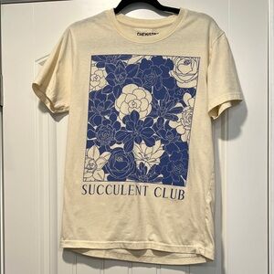 Chemistry Beige and Navy Floral Tee